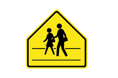 Road Sign Cross Walk