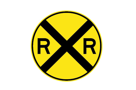 Road Sign Railroad Crossing