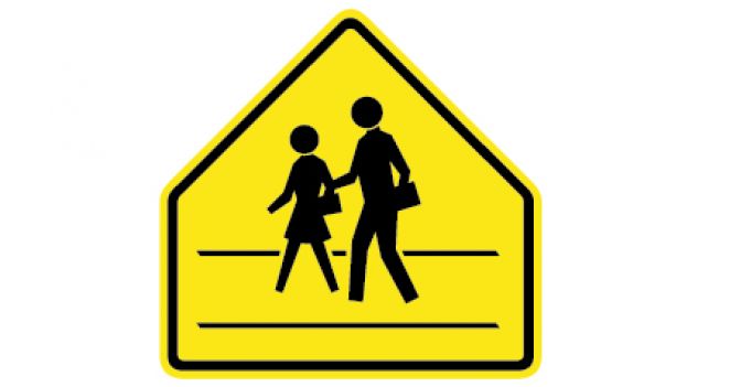 Road Sign Cross Walk