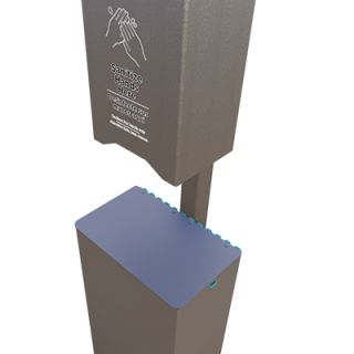 65230 Auto Hand San Post W Recep In Ground